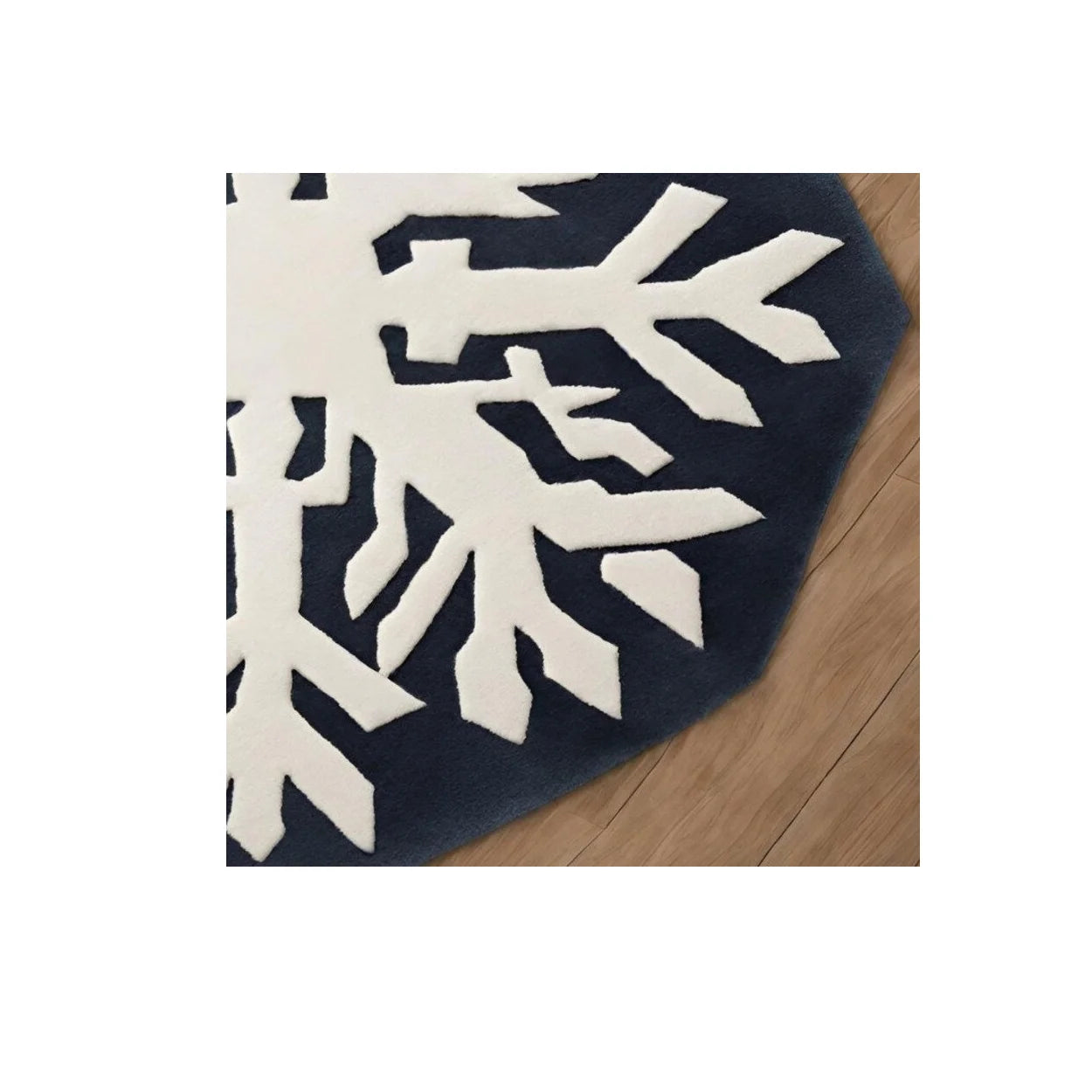 Customizable 9ft Modern Abstract Style Christmas Snowflake NewZealand Wool Rug Hand-Tufted High Pile Stain Resistant Area