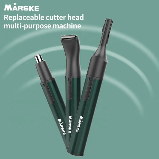 Men's 3-in-1 Professional Painless USB Rechargeable Portable Household Nose & Ear Hair Trimmer