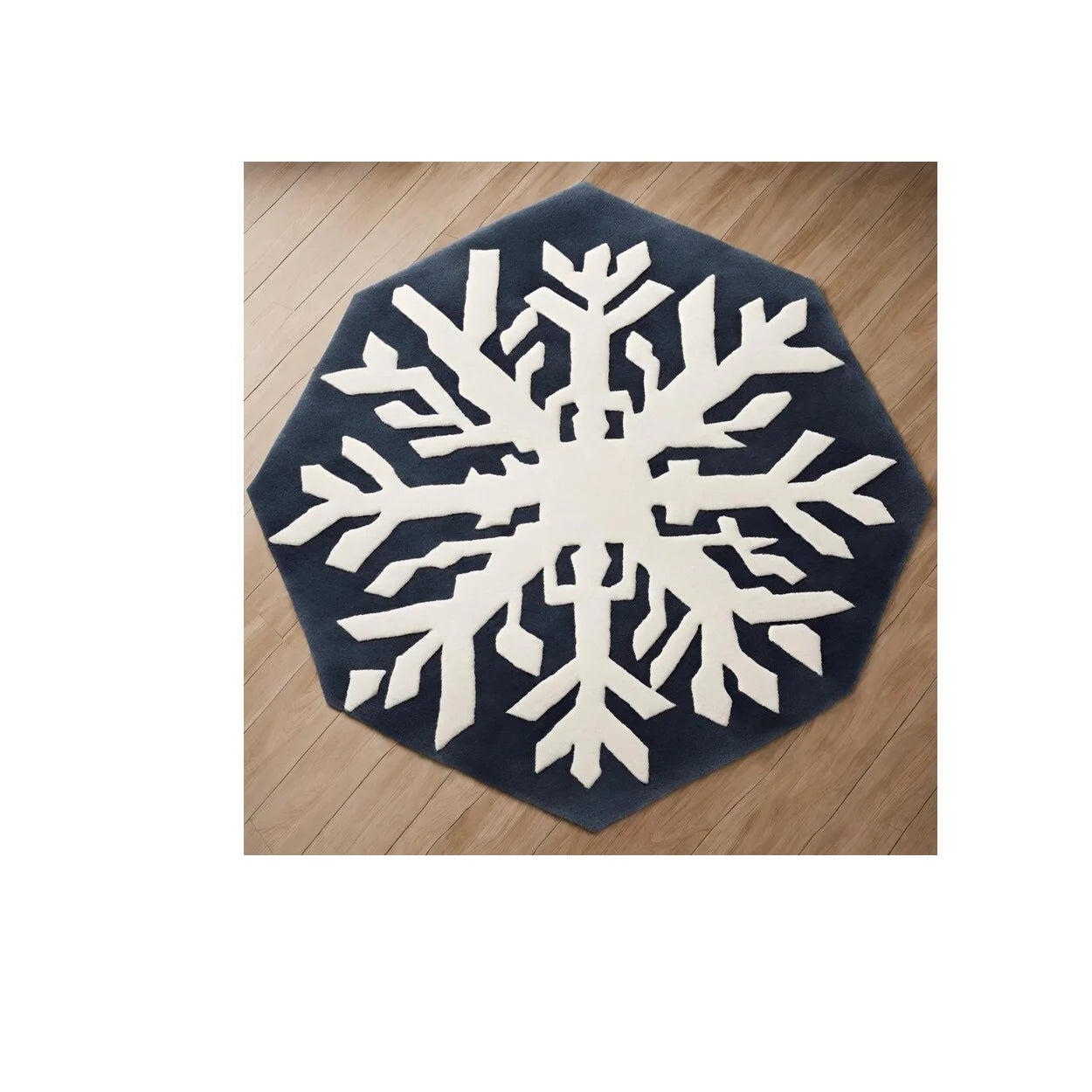 Customizable 9ft Modern Abstract Style Christmas Snowflake NewZealand Wool Rug Hand-Tufted High Pile Stain Resistant Area
