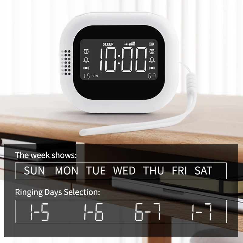 Modern Wireless Digital Bedside Alarm Clock USB Locker Customizable Table Clock for Office Use Minimalist Design Logo for Deaf
