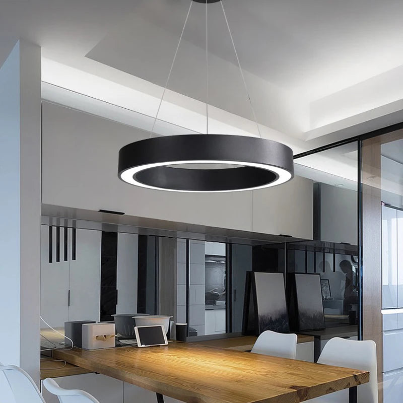 Modern D400 500 600 700 800 1000 1200mm Single Ring Circle Ring Led Iron Pendant Led Project Light
