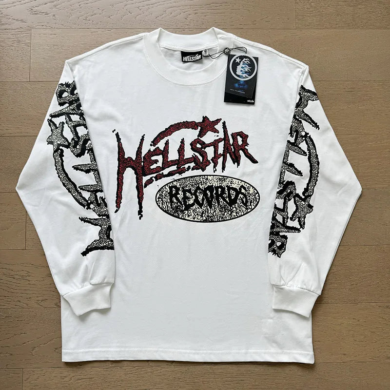 NFC HELL American Style Hip Hop Jersey 500g Long Sleeve Men's Sweatshirt Regular Fit 100% Cotton Print Trendy Casual Street