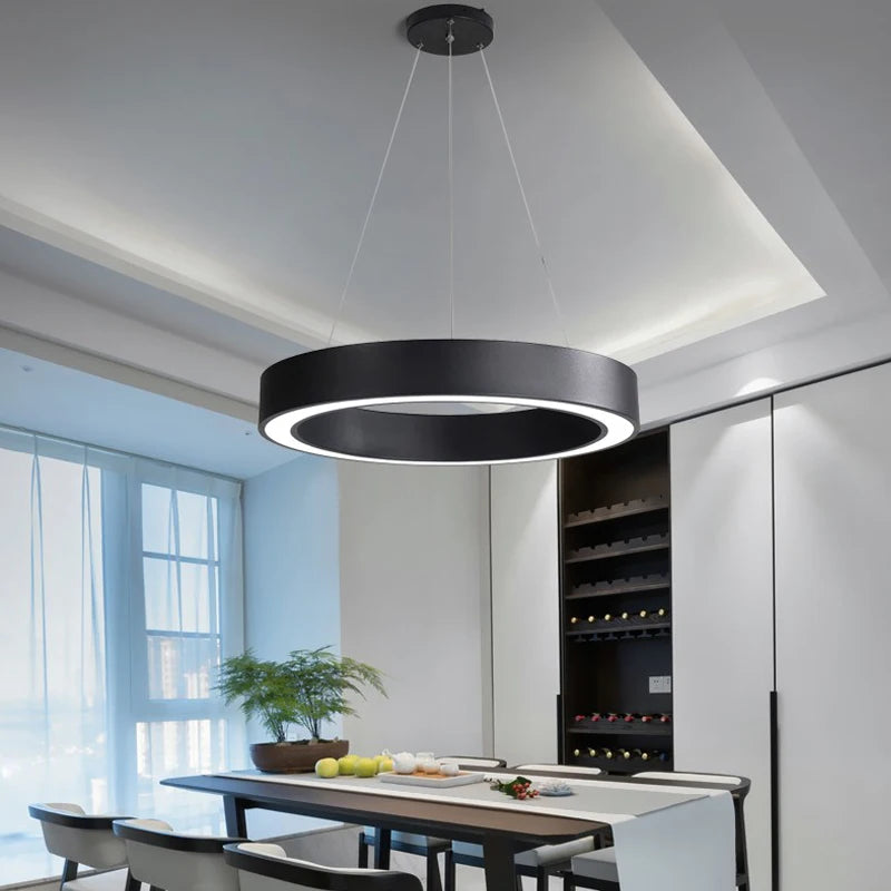 Modern D400 500 600 700 800 1000 1200mm Single Ring Circle Ring Led Iron Pendant Led Project Light