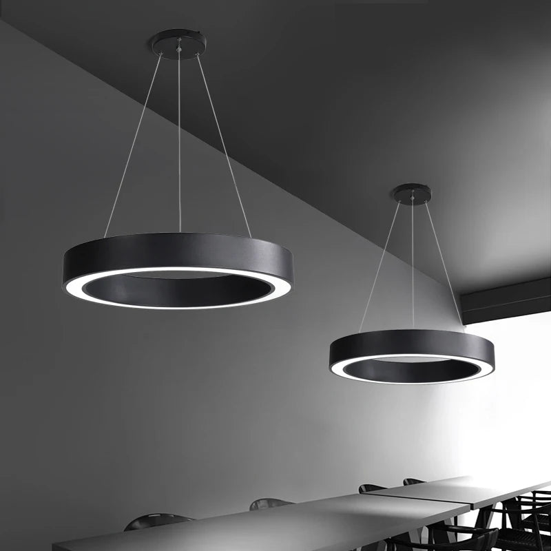 Modern D400 500 600 700 800 1000 1200mm Single Ring Circle Ring Led Iron Pendant Led Project Light