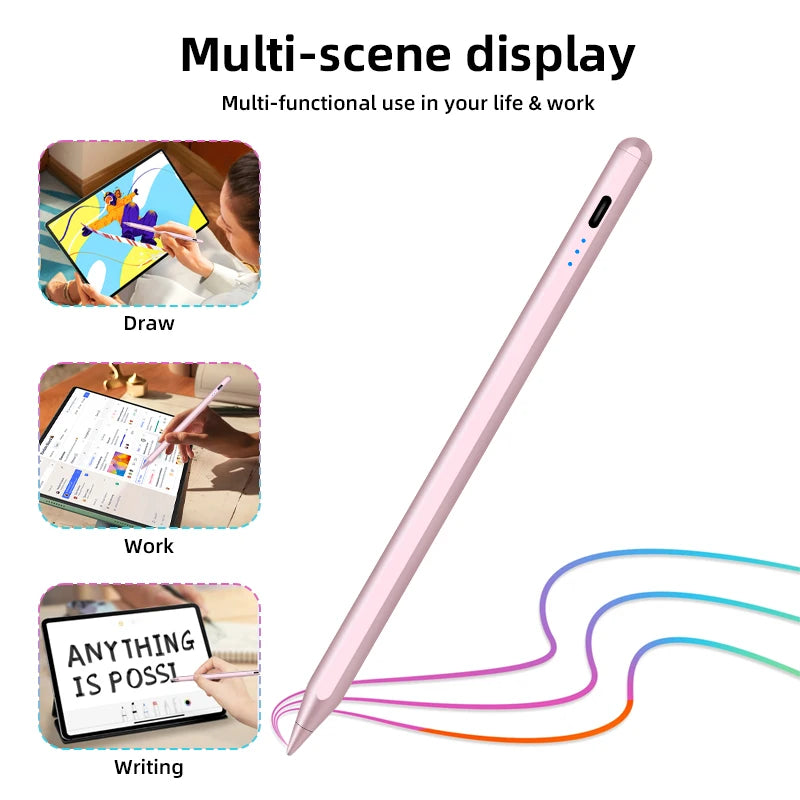 2024 Brand New Arrival Original Fast Charging Pink Aluminum Alloy Active Stylus Capacitive Pen 2nd Gen Pencil for Ipad
