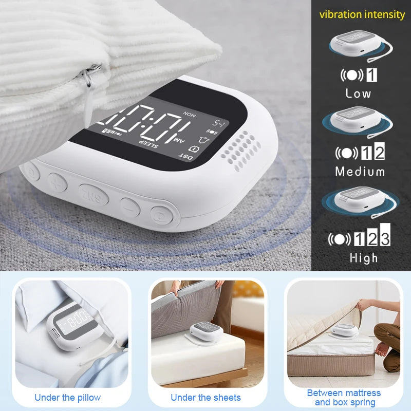 Modern Wireless Digital Bedside Alarm Clock USB Locker Customizable Table Clock for Office Use Minimalist Design Logo for Deaf