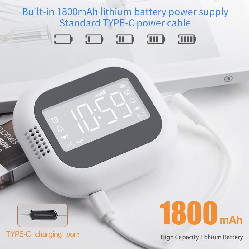 Modern Wireless Digital Bedside Alarm Clock USB Locker Customizable Table Clock for Office Use Minimalist Design Logo for Deaf