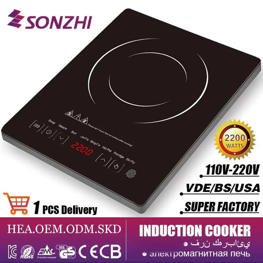 Manufacturer's High-Power 2200 Watt Ceramic Stove New Induction Cooker for Fast Outdoor Heating Household Appliances