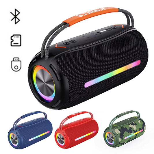 S360 RGB Lamp Subwoofers with FM Radio Support TF Card & USB Flash Drives Portable Handheld Bluetooth Speaker for Party Travel