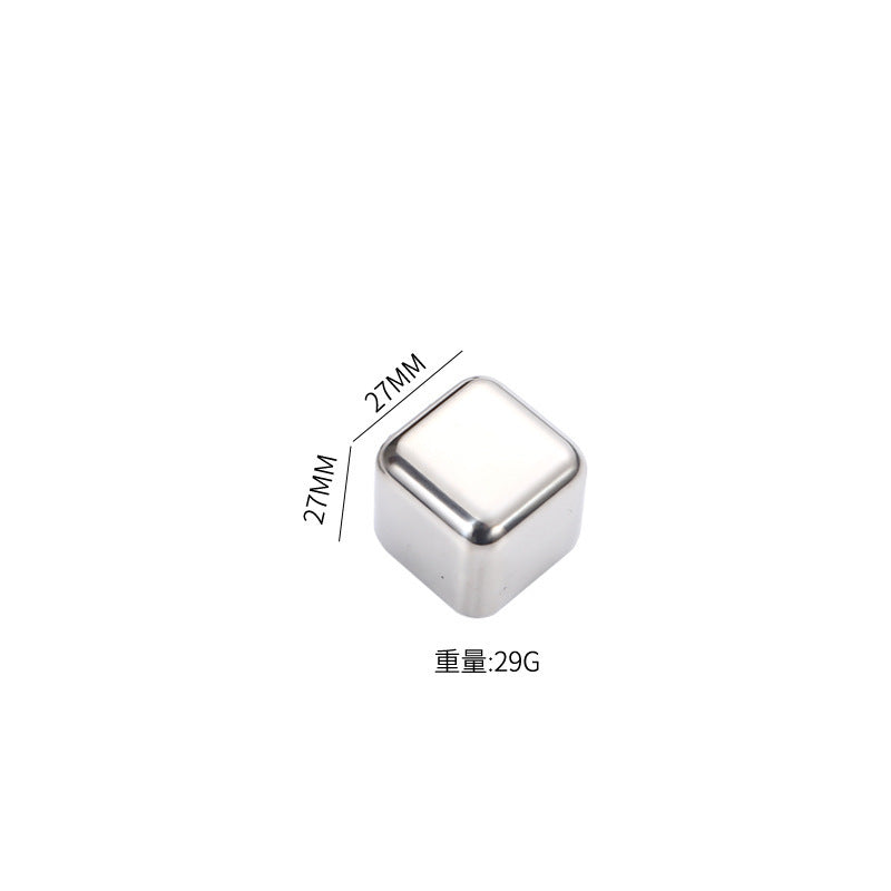 High-Quality High-Mirror Stainless Steel Ice Cube Metal Ice Tartar Recyclable Food-Grade Quick-Frozen Ice Cubes Drop Shipping